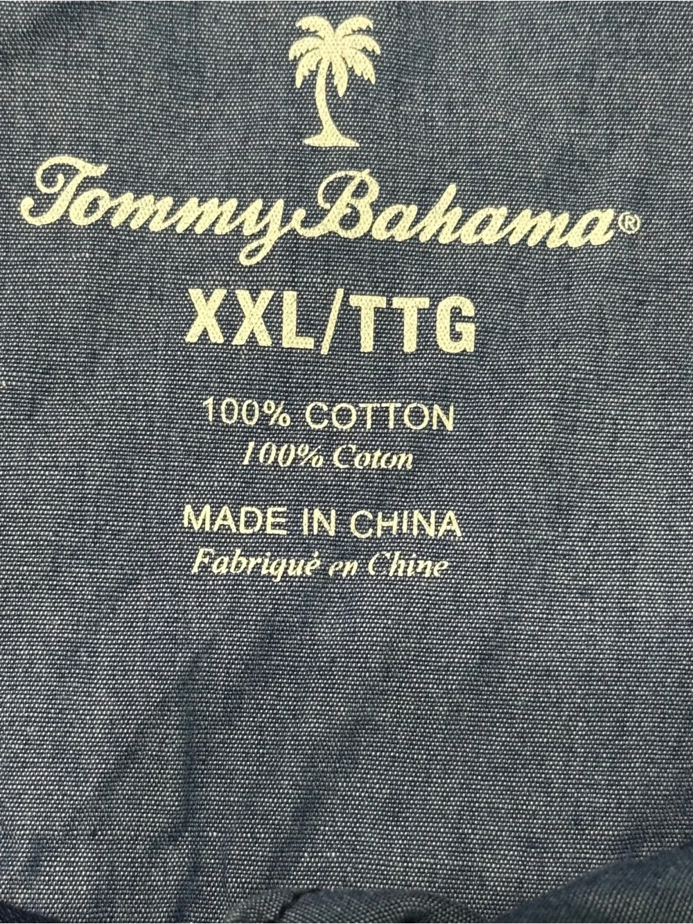 Tommy Bahama Polo Shirt XXL Blue Palm Tree Print 100% Cotton Island Style - Picture 4 of 5